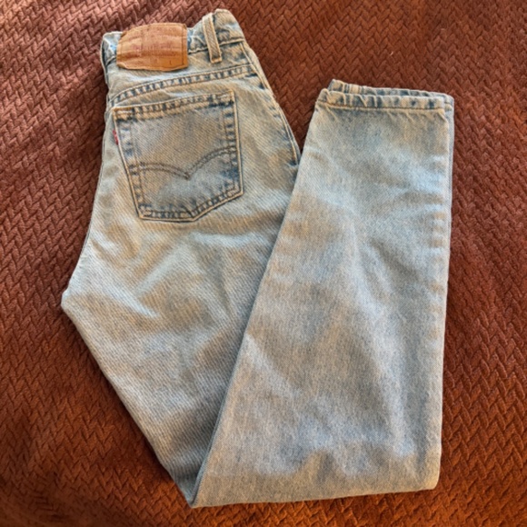 Vintage Levi's USA Made Denim Jeans High Waist Tapered Sz 3 - Picture 1 of 11